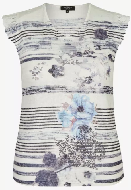 Top mit angesetzter Spitze am Arm | Bexleys woman | ADLER Mode Onlineshop