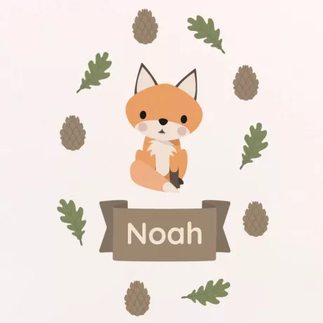 Tür-Sticker Waldtiere 🐻 Wandsticker mit Namen | Klebekerlchen