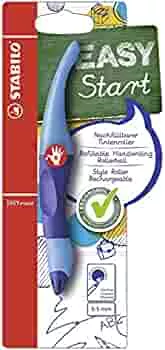 Ergonomischer Tintenroller für Rechtshänder - STABILO EASYoriginal in dunkel-/hellblau - Einzelstift - Schreibfarbe blau (löschbar) - inklusive Patrone : Amazon.de: Bürobedarf & Schreibwaren
