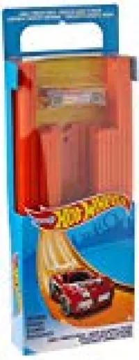 Hot Wheels BHT77 Track Builder Gerade Rennbahn Set, Trackset Zubehör mit ca. 4,5 m Länge und 18 Trackverbindungen inkl. 1 Spielzeugauto, ab 6 Jahren
