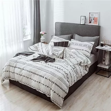 Luofanfei Geometrische Bettwäsche Schwarz Weiß Gestreift 135x200 100% Baumwolle 2 Teilig Jugendliche Bettbezug Streifen Baumwollebettwäsche mit Reißverschluss : Amazon.de: Küche, Haushalt & Wohnen