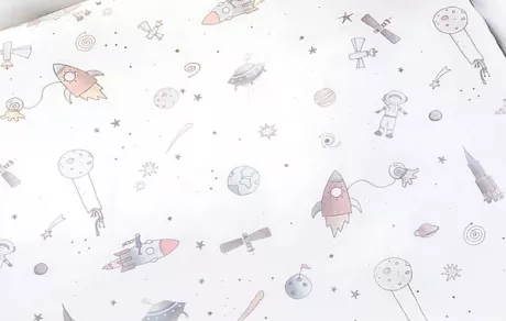 Lençol de Elástico Solteiro Espaço Branco no Elo7 | Miüdo (CA942F)