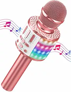 Karaoke Mikrofon, LED Drahtloses Bluetooth Mikrofon zum Singen mit Lautsprecher, Karaoke Spielzeug Kinder, Heim KTV Karaoke Maschine, Tragbares KTV Lautsprecher Recorder für Android/iPhone/iPad/PC: Amazon.de: Musikinstrumente & DJ-Equipment