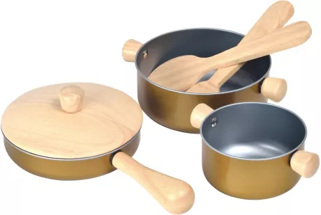PLANTOYS Kinder Kochgeschirr Töpfe und Pfanne