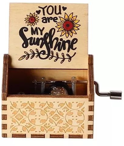 Caixinha De Música Madeira Manivela You Are My Sunshine | MercadoLivre