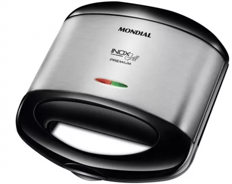 Sanduicheira Grill Mondial Premium S-07 Preta e - Inox 800W - Sanduicheira / Sanduicheira Grill - Magazine Luiza