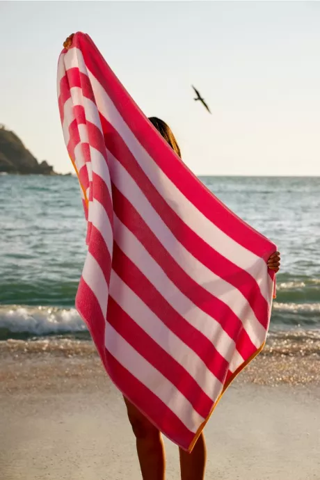 Gestreiftes Strandhandtuch - Rosa/Weiß - Home All | H&M DE