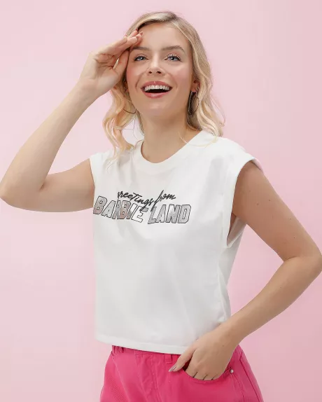 Riachuelo | Camiseta feminina muscle tee Barbie The Movie branca | Riachuelo