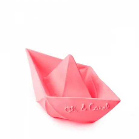 Beissringe: Badespielzeug Origami Boat Pink | Stadtlandkind