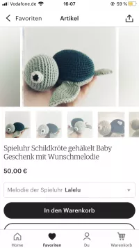 Spieluhr Schildkröte von Etsy