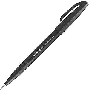 Brush Sign Pen Preta Pentel : Amazon.com.br: Papelaria e Escritório