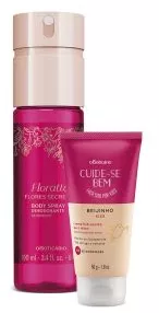 Combo Presente Natal Body Spray Floratta Flores Secretas 100ml + Creme de Mãos Cuide-se Bem Beijinho 50g | O Boticário