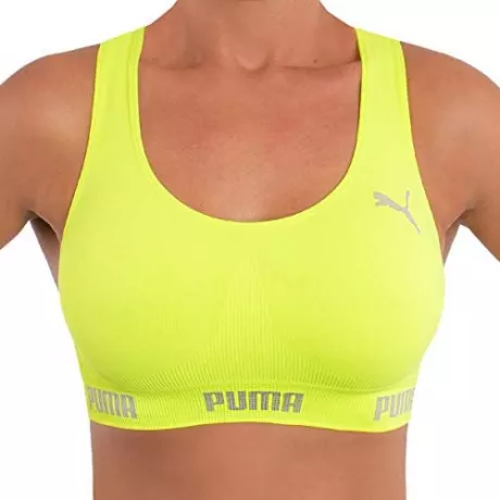 Top Sem Costura, Puma, Feminino, Limão Fluor, G | Amazon.com.br