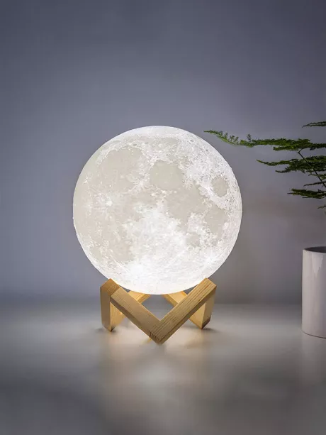 8Cm Liderada Lunar Escrivaninha Lua Lâmpada Com Frio Luz , Branco