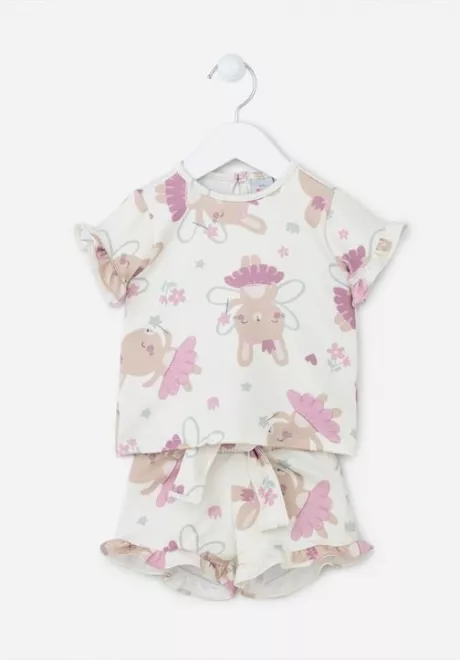Conjunto Infantil em Meia Malha com Estampa de Coelhinha - Tam 0 a 18 meses Cinza - Renner
