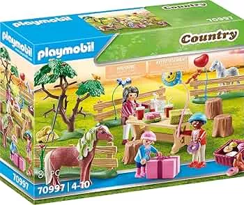 PLAYMOBIL Country 70997 Kindergeburtstag auf dem Ponyhof, Spielzeug für Kinder ab 4 Jahren: Amazon.de: Spielzeug
