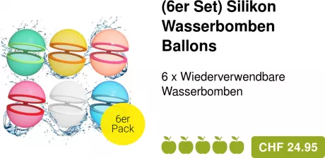 (6er Set) Silikon Wiederverwendbare Wasser Ballons