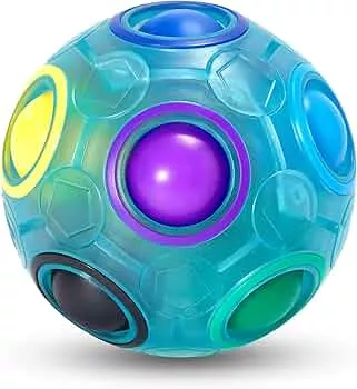 Vdealen Regenbogenball Magischer Puzzleball Zappelball Spiel Spaß Stressabbau Geschicklichkeitsspiele Pädagogische Spielzeug Denksport Ball Spielzeug Knobelspiel für Kinder Teens & Erwachsene: Amazon.de: Spielzeug