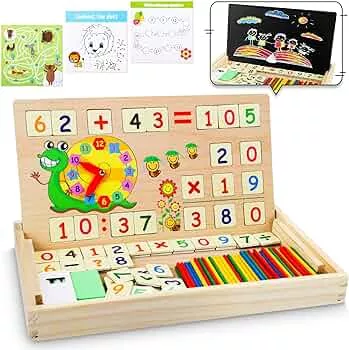 lenbest Mathe Montessori Spielzeug Spiele mit Zählstäbchen Einmaleins - Lernspiele Kinderspiele Holzspielzeug ab 4 5 6 Jahre Jungen Mädchen - Schulanfang Geschenke: Amazon.de: Spielzeug