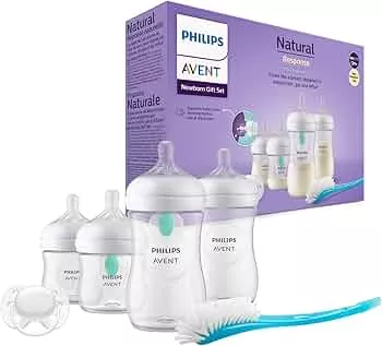 Philips Avent Babyflaschen mit AirFree Ventil, Geschenkset für Neugeborene – 4 Babyflaschen, ultra soft Schnuller und Flaschenbürste, Babys von 0–12 Monaten und älter (Modell SCD657/11) : Amazon.de: Baby Products