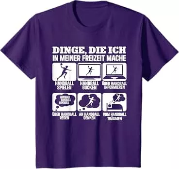 Dinge Die Ich In Meiner Freizeit Mache Handballer Handball T-Shirt : Amazon.de: Fashion