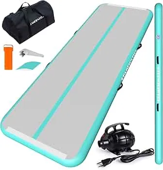 ChampionPlus Aufblasbare Air Matte Track Tumbling Matte 3m Gymnastikmatte Turnmatte mit elektrischer Luftpumpe, Yogamatte, Camping Trainingsmatte, Fitness Yoga Sportmatte（Mintgrün） : Amazon.de: Sport & Freizeit