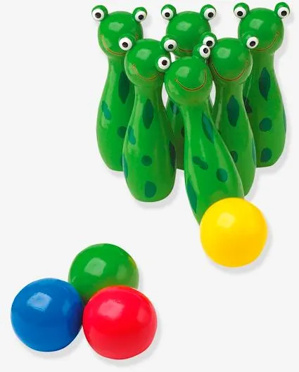 small foot Kinder Frosch-Kegel small foot®, 10 Teile in mehrfarbig