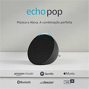 Echo Pop (Alexa) | Smart speaker compacto com som envolvente e Alexa | Cor Preta : Amazon.com.br