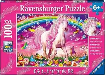 Ravensburger Kinderpuzzle - 13927 Pferdetraum - Pferde-Puzzle für Kinder ab 6 Jahren, mit 100 Teilen im XXL-Format, mit Glitzer: Amazon.de: Spielzeug