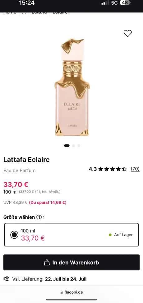 Lattafa Eclaire Parfum