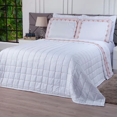 Cobre leito branco - tamanho casal