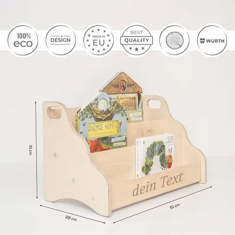 MAMOI® Personalisierte Bücherregal für Kinder, Bücherkiste fürs Kinderzimmer, Kinderbücherregal, Wandregal, Buchregal aus Holz, Kindermöbel : Amazon.de: Baby