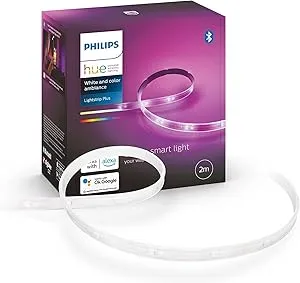 Philips Hue White & Color Ambiance Lightstrip Plus Basis-Set V4 (2 m), dimmbarer LED Streifen für das Hue Lichtsystem mit 16 Mio. Farben, smarte Lichtsteuerung über Sprache oder App : Amazon.de: Küche, Haushalt & Wohnen