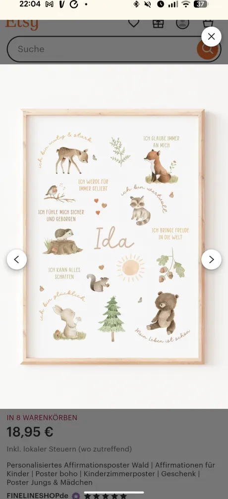 Affirmationsposter Waldtiere