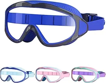 BeLikeFish Children's Swimming Goggles 4-12 Years Large Lens Anti Fog Waterproof : Amazon.de: Sports & Outdoors