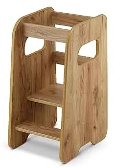 defiPad Learning Tower from 1 Year - 3 Levels Height Adjustable, Safe and Stable - Learning Tower with Tilt Protection - Montessori Learning Tower for Children - Made in the EU - Oak : Amazon.de: Baby Products