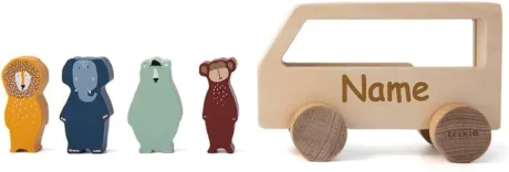 Trixie Wooden Play Bus Personalised with Name Engraved Motor Skills Toy Play Car from 18 Months: Amazon.de: Toys