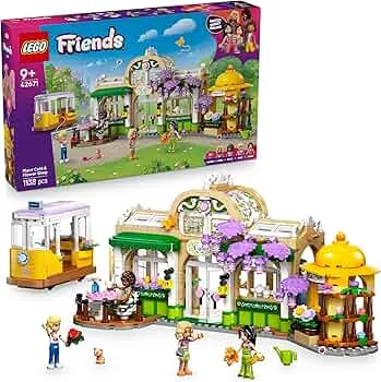 LEGO Friends Plant Cafe and Flower Kiosk - Toy with 4 Mini Figures, 1 Cat Figure, Tram and Kitchen Accessories - Pastries, Cups & Teapot - Birthday Gift for Girls from 9 Years - 42671: Amazon.de: Toys