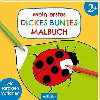 Mein erstes dickes buntes Malbuch ab 2: Mit farbigen Vorlagen | Erstes Ausmalen mit einfachen Motiven (Malbuch ab 2 Jahren) : Unknown: Amazon.de: Books