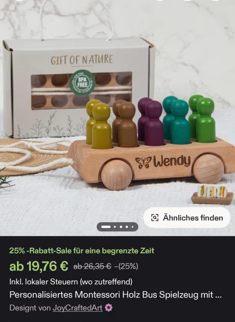 Holzbus mit Männchen