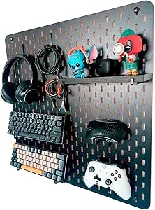 Peg Board home office setup gamer organizar perifericos (59x59cm, PRETO) | Amazon.com.br