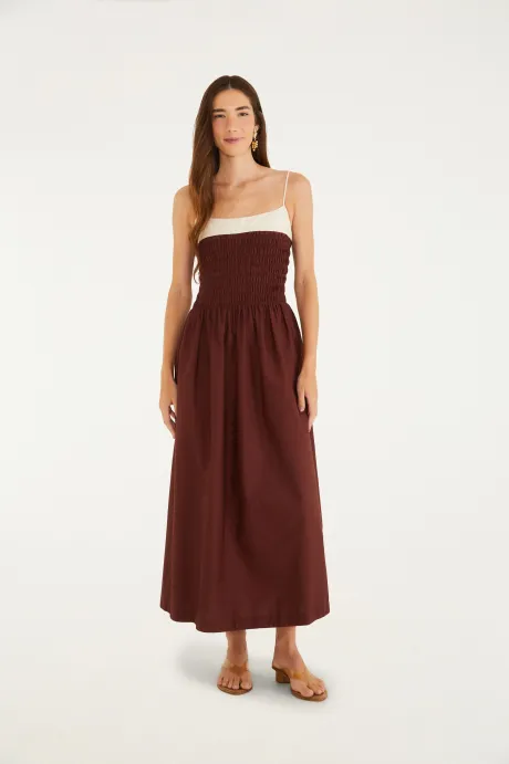 Vestido Bicolor Lastex