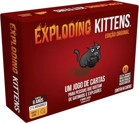 Asmodee, Exploding Kittens, Jogo de Cartas para Amigos, 2 a 5 jogadores, Idade 8+ anos, Partidas de até 15 minutos | Amazon.com.br