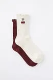 Meias - The Perfect Pair Frill Rib Crew Sock 2Pk
