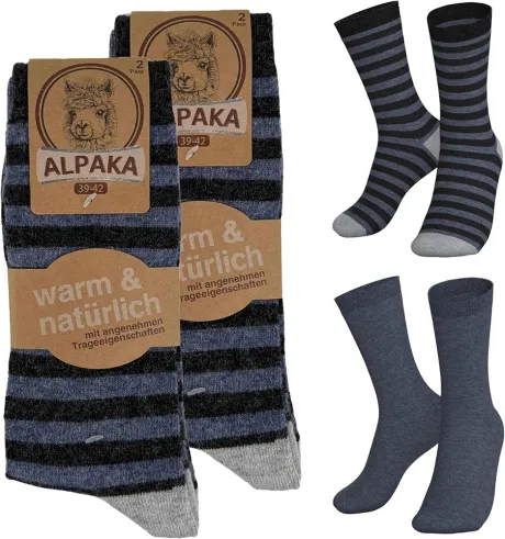 MEDOLY Alpaka Socken (4 Paar) THERMO Wintersocken mit Alpaka- & Schafwol