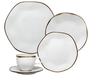 Aparelho De Jantar 30 Peças Ryo Maresia Oxford Porcelana Branco | Parcelamento sem juros