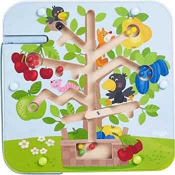 HABA Magnetspiel Obstgarten – Labyrinth mit Magnetstift und Kugeln, fördert Zählen und Farbzuordnung, Holzspielzeug ab 2 Jahren – 1306083001: Amazon.de: Spielzeug