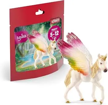 Schleich BAYALA | Geflügeltes Regenbogeneinhorn Fohlen 70577 | ab 5 Jahren | detailgetreue Figuren | tolles Geschenk für Mädchen und Jungen | schöne Sammelfiguren | 8 x 5 x 10 cm: Amazon.de: Spielzeug