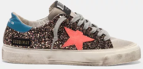 Sneakers May mit Glitzer und Veloursleder | Golden Goose